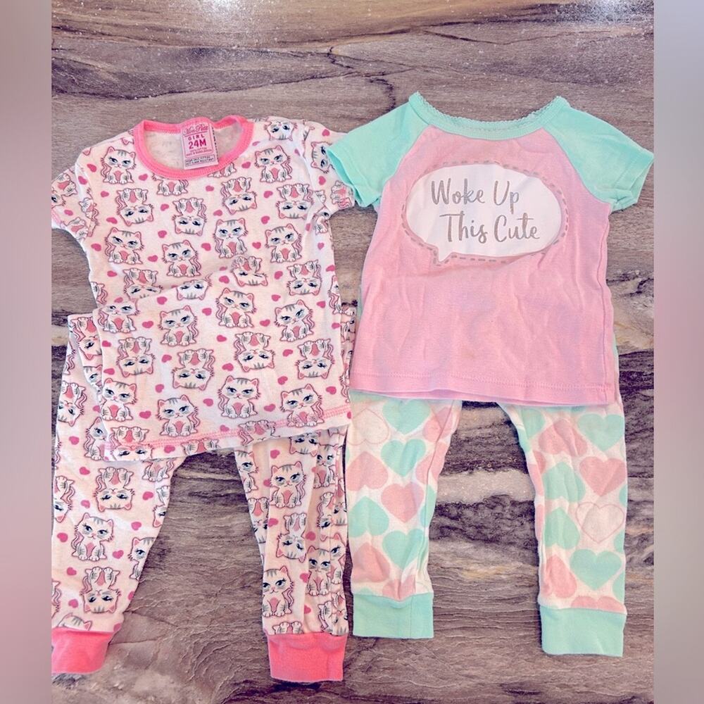 4 piece/ Pajama Set- 2 Full sets- Size 18/24MO